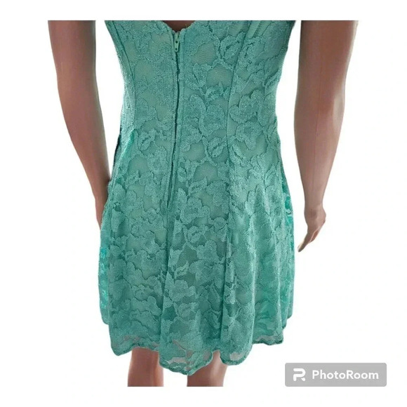 B.Smart Size 5 Mint Green Lace Overllay Fit Short Formal Evening Prom Dress - Picture 6 of 16